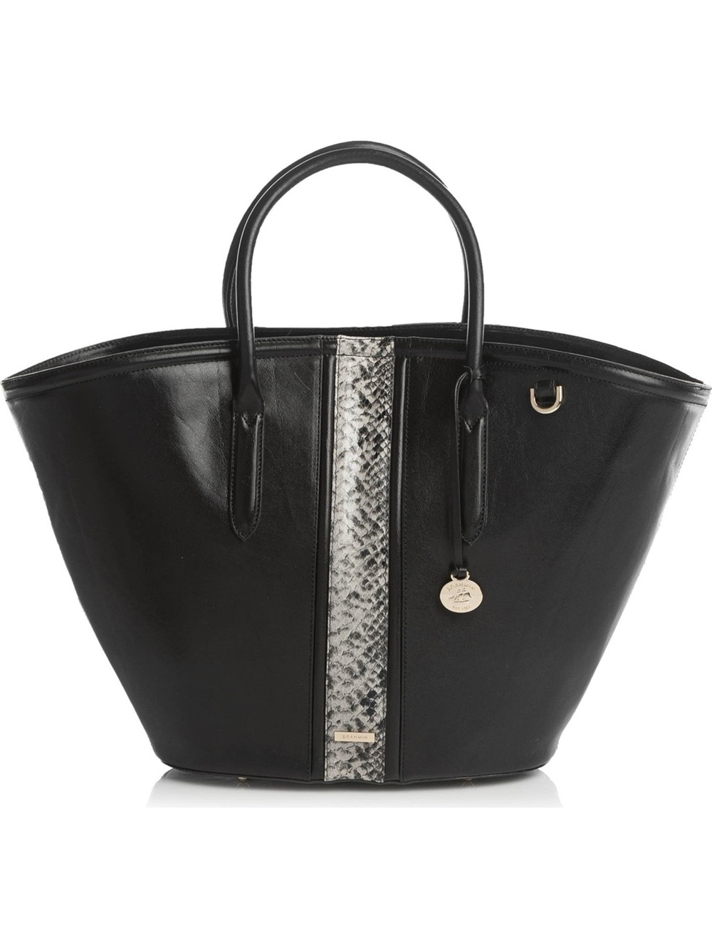 Brahmin Mira Black Layton Leather Large Tote Bag